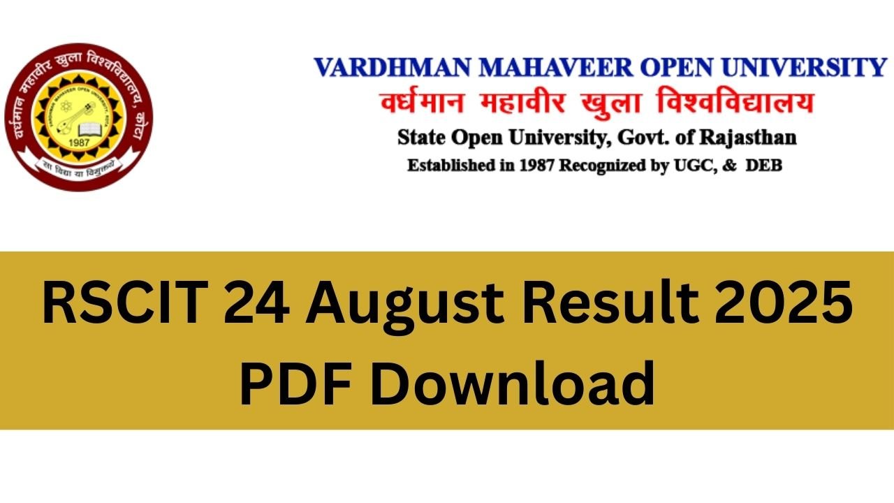 RSCIT Result 2025- 24 August rkcl Exam result 2025