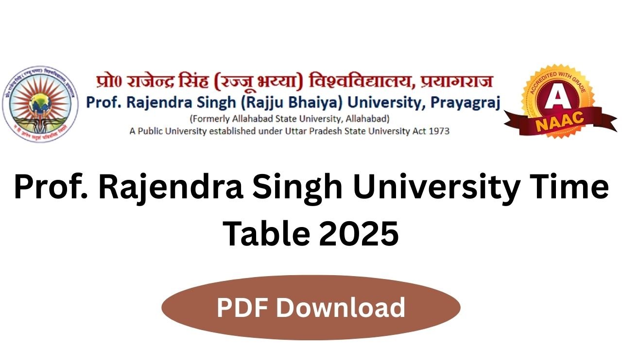 Prof. Rajendra Singh University Time Table 2025